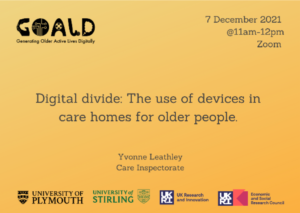 Digital divide: The use of devices in care homes for older people