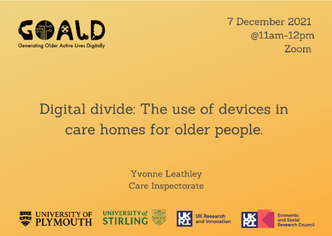 Digital divide: The use of devices in care homes for older people